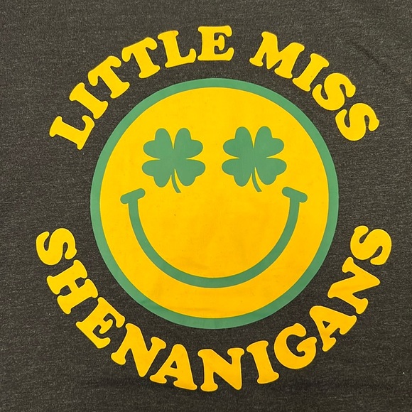 LITTLE MISS SHENANIGANS Tee * Black with Gold & Green T-Shirt * Ladies size 2XL - Picture 2 of 4